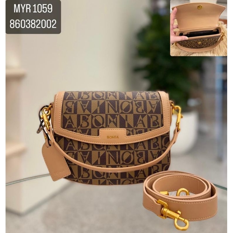 tas bonia original sling bag oval miley monogram new arrival
