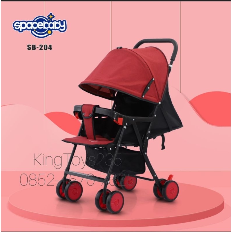 Stroller Bayi Dorongan Balita Kokoh Bodi Besi Rem Roda Pengaman Tudung Besar Space Baby Bisa Lipat K