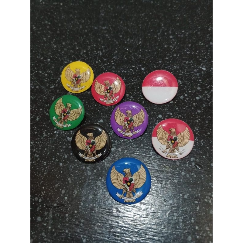 Pin Bros Merah Putih Garuda Mpg Bulat - Pin Garuda Pancasila Resin Ecer
