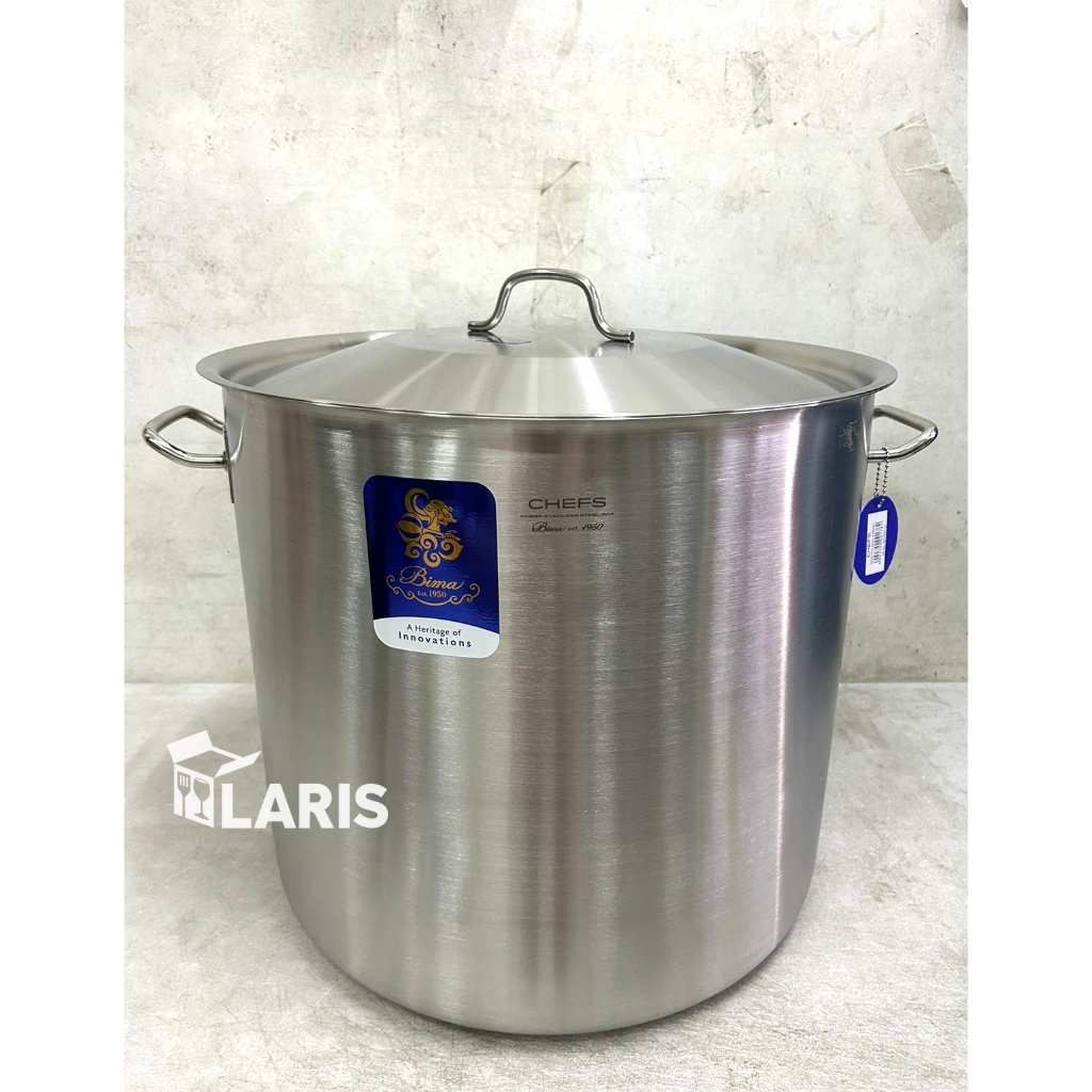 Bima Chefs Stock Pot 46cm Volume 66,5 Liter Panci Bima Stainless Bahan Tebal Berkualitas