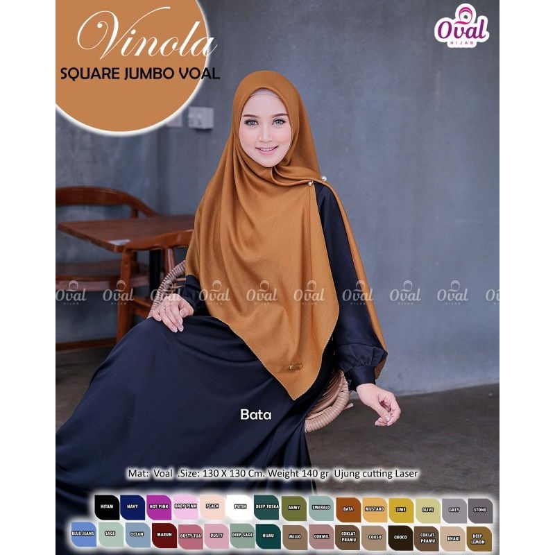 Jilbab Kerudung Khimar Hijab Square Segi Empat Segi Tiga Syari Jumbo Katun Voal Polos 130×130 128×12