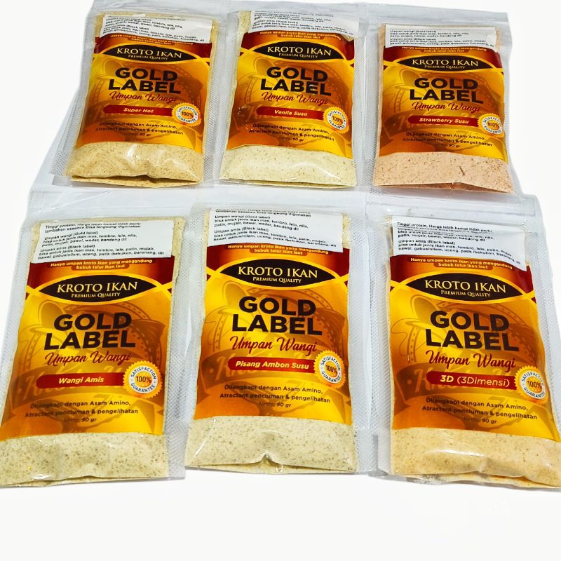 Umpan Kroto Ikan Gold Label Super Hot Wangi Amis Vanilla Susu Strawberry Susu Pisang Ambon Susu 3D K