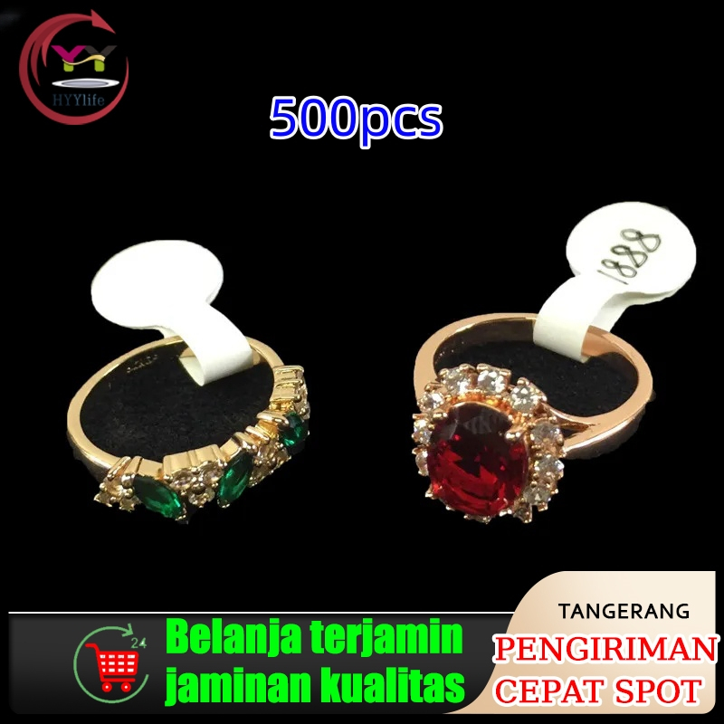 

500pcs Label Perhiasan Perekat Diri Harga Dumbell Tag Kalung Cincin Label Kertas Aksesoris Perhiasan DIY Alat Display
