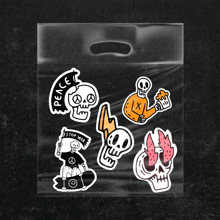 

Sticker Skull Bones Skateboard Aesthetic Vinyl Waterproof Anti Air