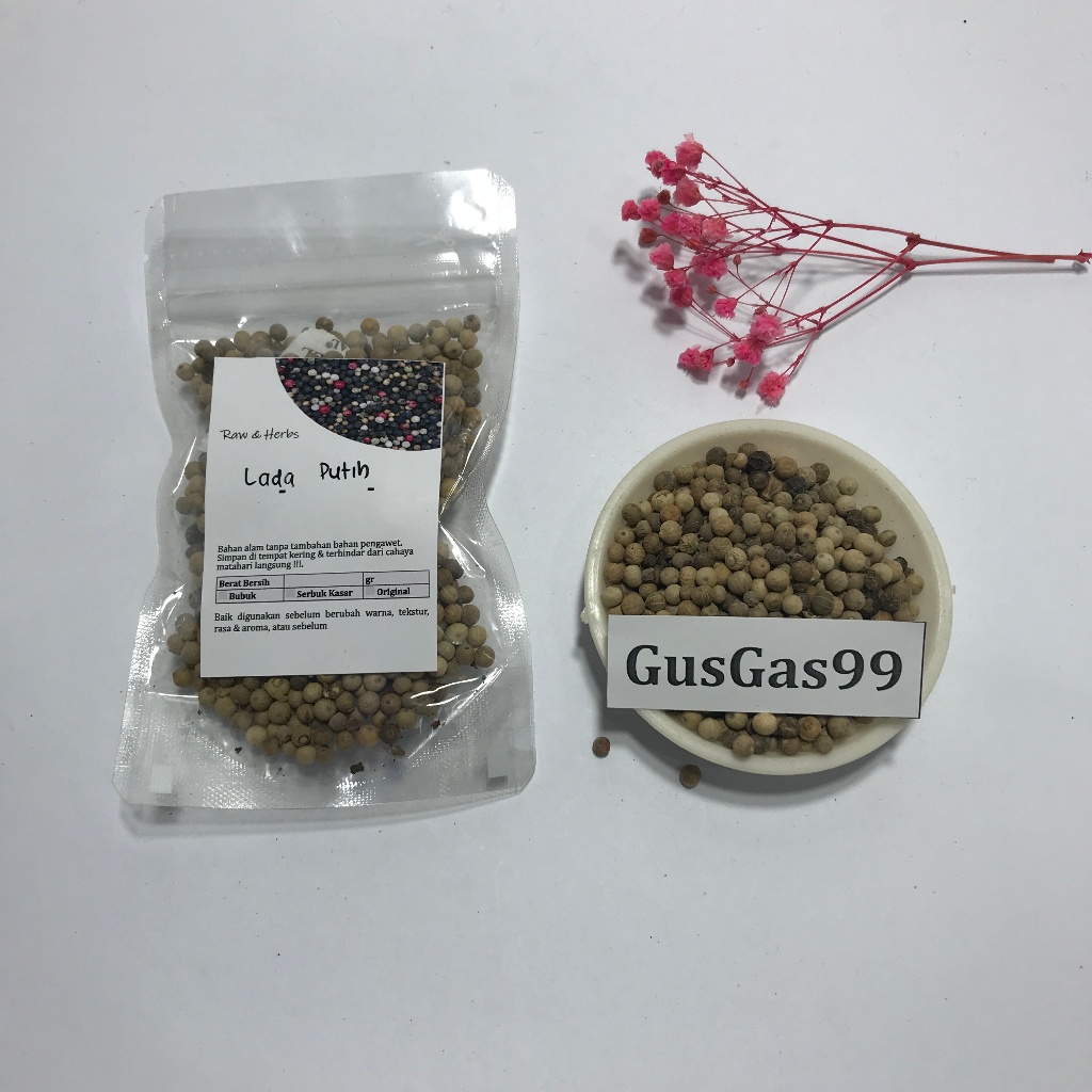 

(50g) Biji Lada Putih Buah Merica Putih White Pepper MURNI Kering Herbal Tradisional JSR