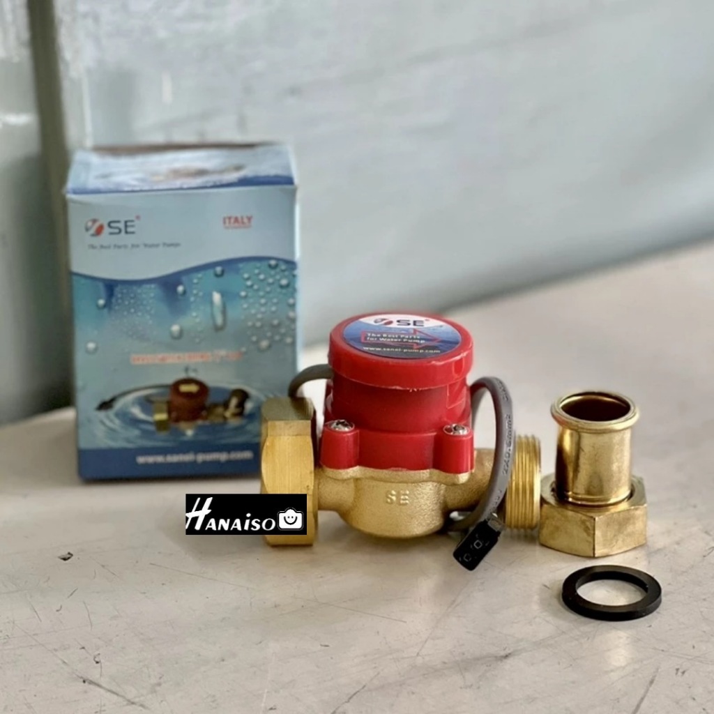 Brass Tembaga Flow Switch Otomatis Pompa Air Booster Shower Hanaiso Sanei 1/2&quot; x 1/2&quot; , 3/4&quot; x 3/4&quot;, 1&quot; x 1&quot; Otomatis Pompa Pendorong Air