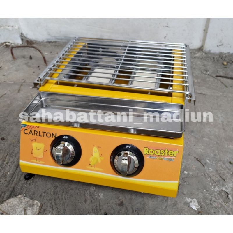 CARLTON CR-K111Kompor Pemanggang Sosis 2 Tungku BBQ Grill Gas Alat Pemanggang Daging