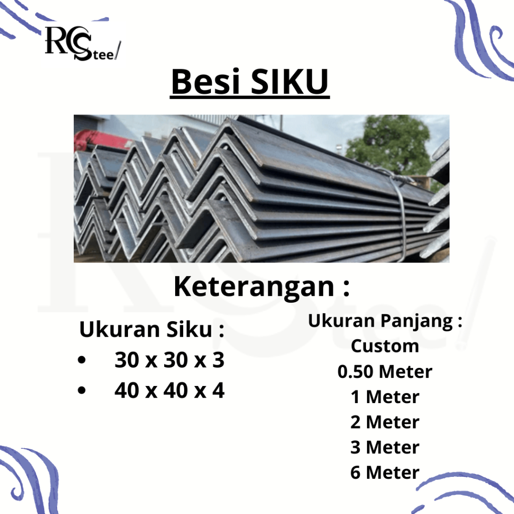 Besi Siku 40 x 40 x 4 x 6 Meter