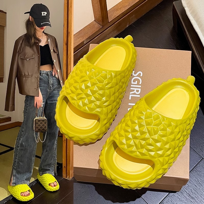 KUMADA Sandal Durian Untuk Wanita Bagian Bawah Lembut Anti Selip Dalam Ruangan Baru/Sandal Lucu Kepr