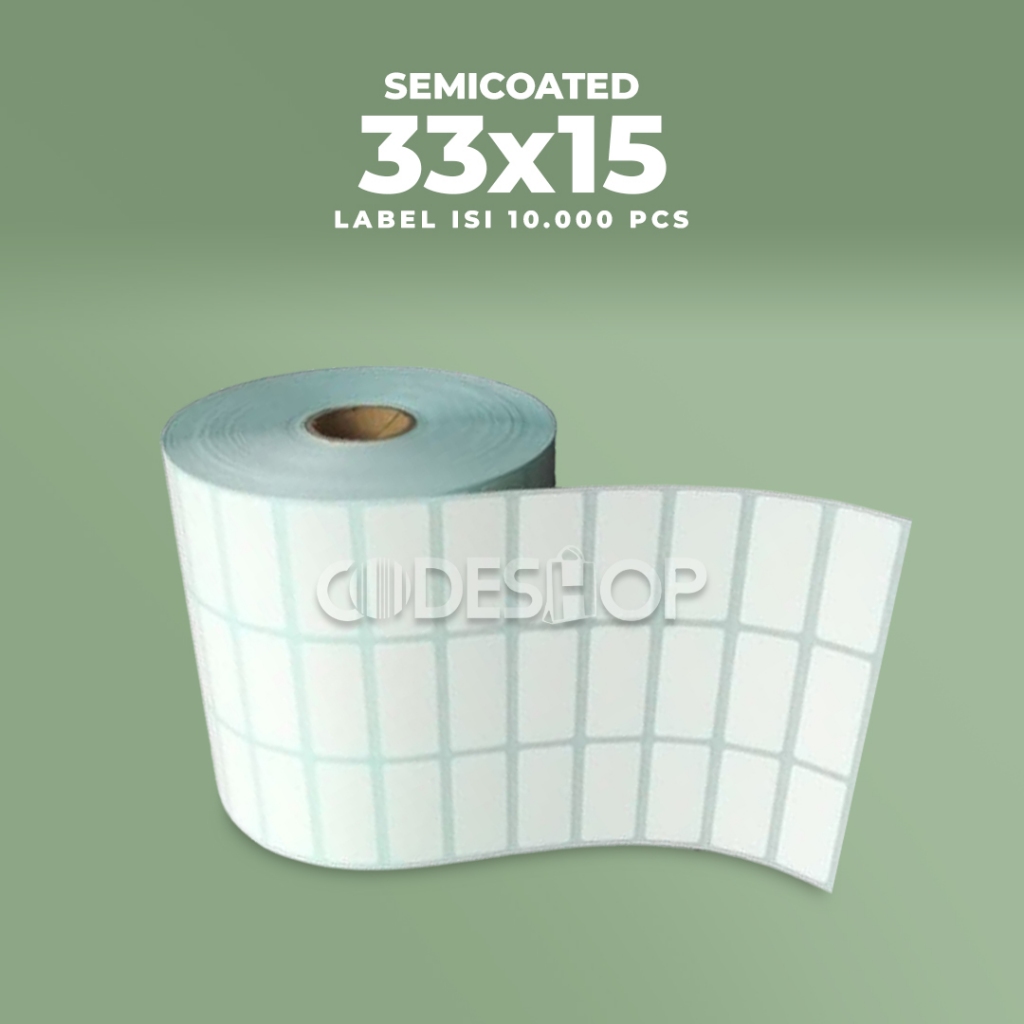 

Label Barcode Printer 33x15 mm 33x15mm 3 Line SEMICOATED Isi 10000 pcs