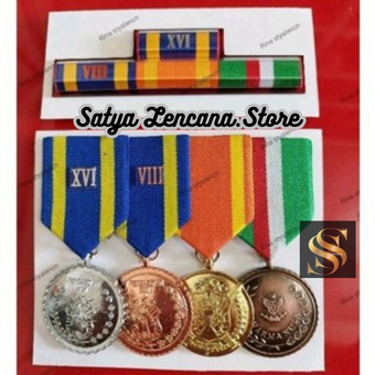 Medali & Pita Jasa "Prisma" 16 8 Tahun TNI "Romawi" Ksatria Bhayangkara Dharmanusa - Satya Lencana S