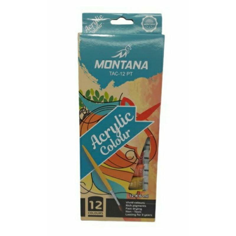 

Cat Akrilik/ Acrylic Colour Montana 12 Warna TAC-12PT
