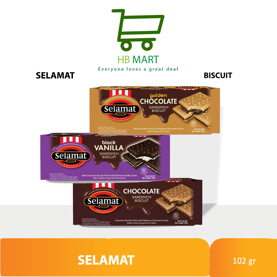 

SELAMAT BISCUITS 102GR COKLAT / GOLDEN CHOC / BLACK VANILAA 102 GRAM