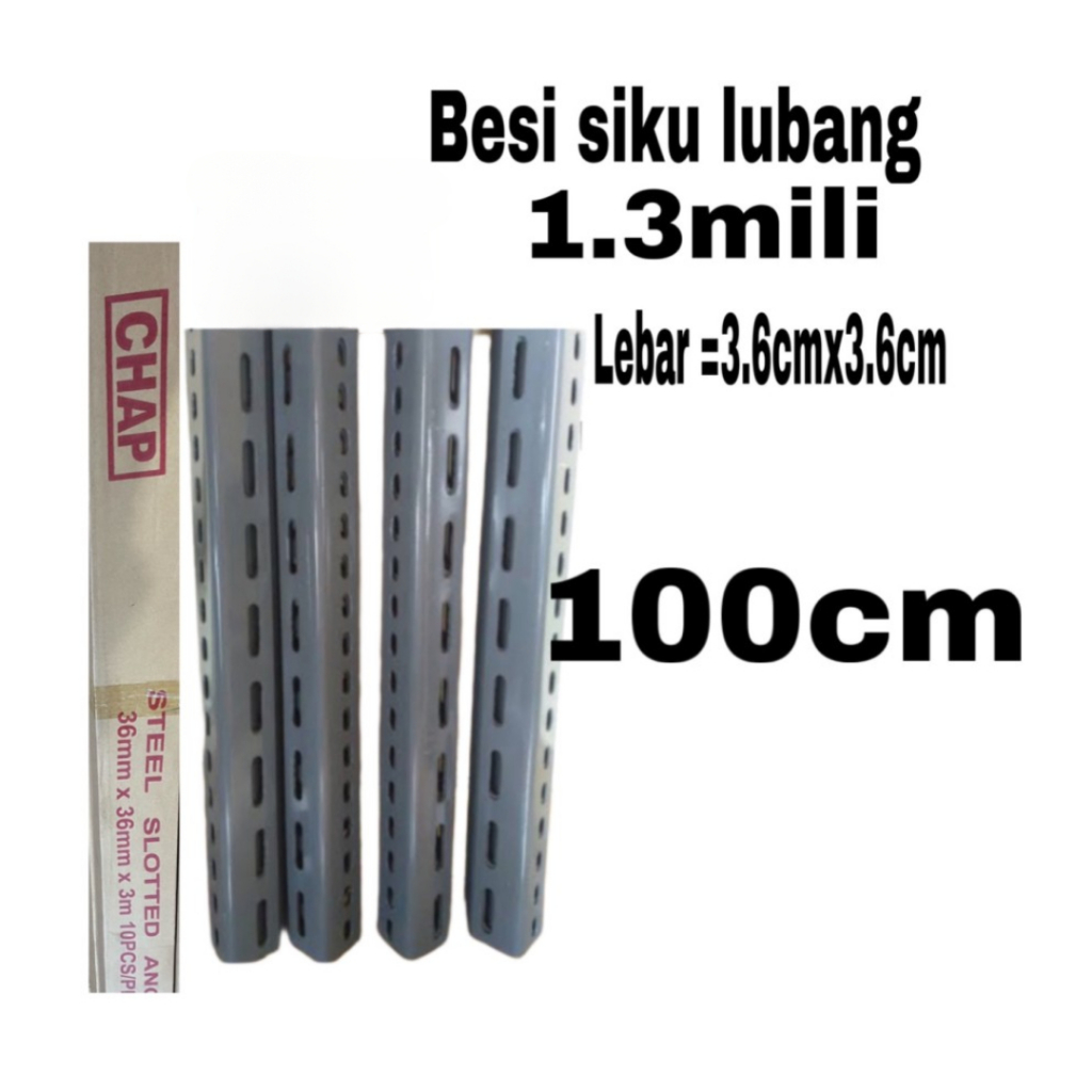 Besi siku lubang 1.3mm 100cm(1meter)