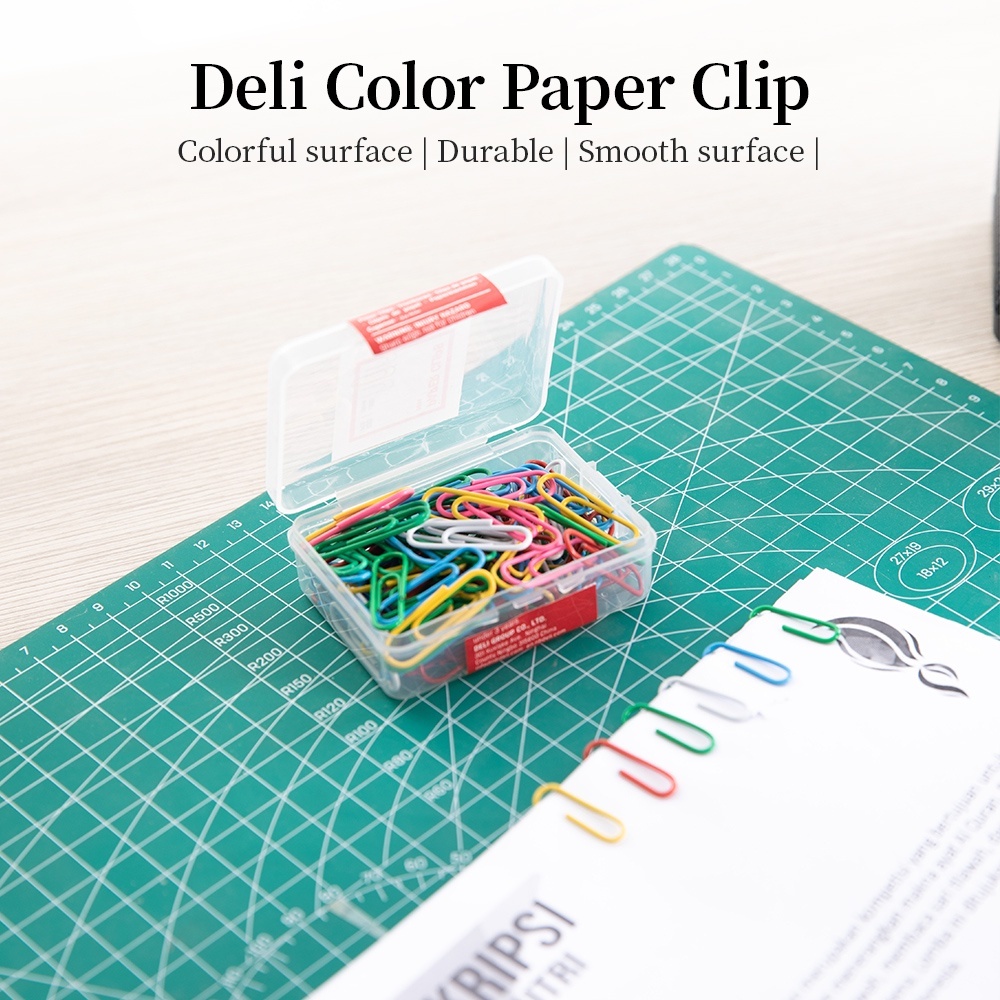 

Klip Kertas / Paper Clips / Kebutuhan Kantor - Multi Warna 29 mm Deli E0024