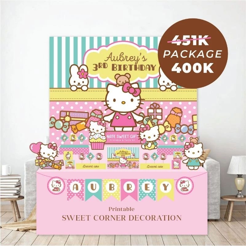 

NEW Paket Dekor Sweet Corner Birthday HELLO KITTY