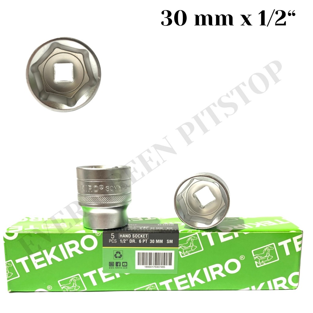 Mata Kunci Sok Tekiro 30 mm 1/2" Mata Sock Shock Lubang Besar Baut Mur 30mm 6 PT 6PT