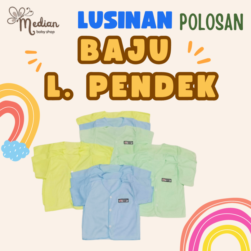 LUSINAN POLOSAN BAJU LENGAN PENDEK BAYI BARU LAHIR