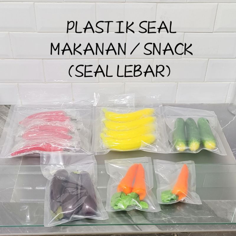 PLASTIK VACUM SEALER POLOS/ PLASTIK PACKAGING MAKANAN / SNACK (SEAL LEBAR)