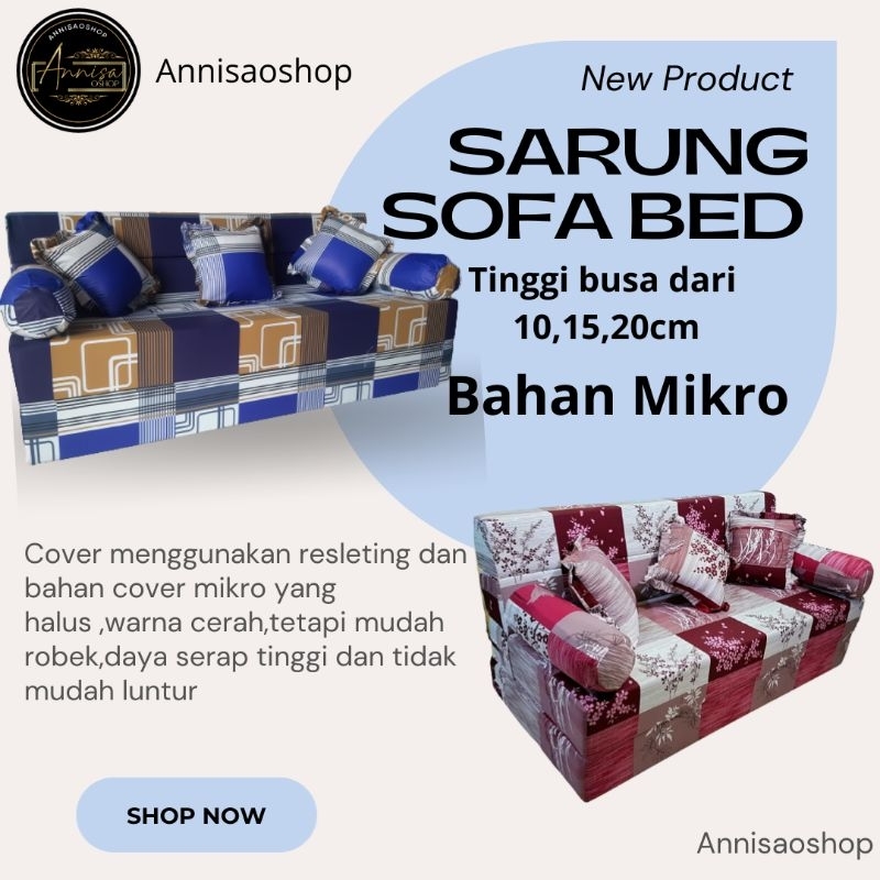 sarung cover pengganti sofa bed busa inoac tinggi 10,15 dan 20 cm no 1,2,3,4,5 dan King size bahan m