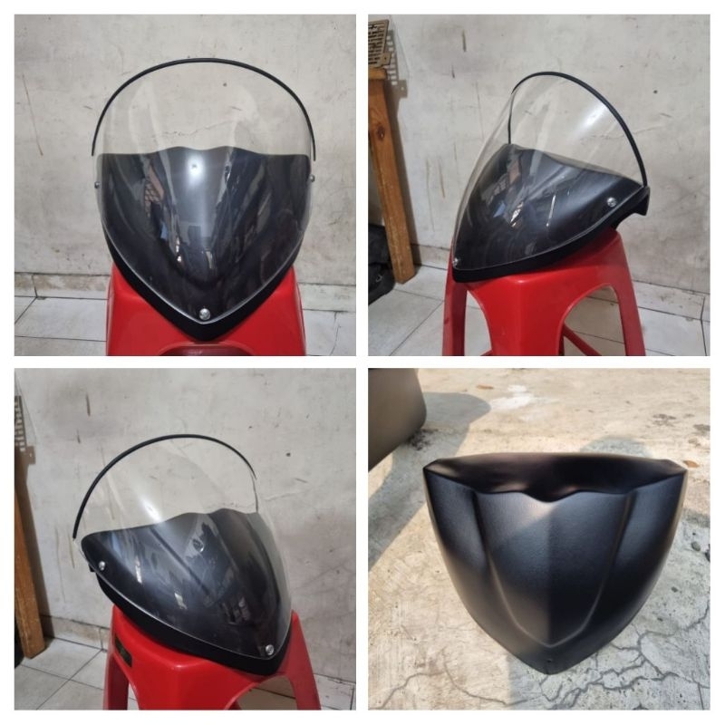 BATOK BUTA BATOK BALAP MX KING NEW HITAM DOF+VISOR