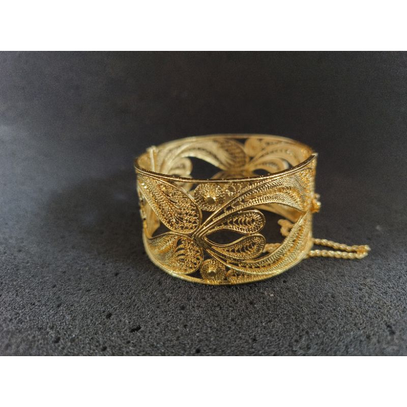 gelang kendari lapis emas 24k asli kerajinan tangan gelang pesta gelang adat gelang emas benggel ken