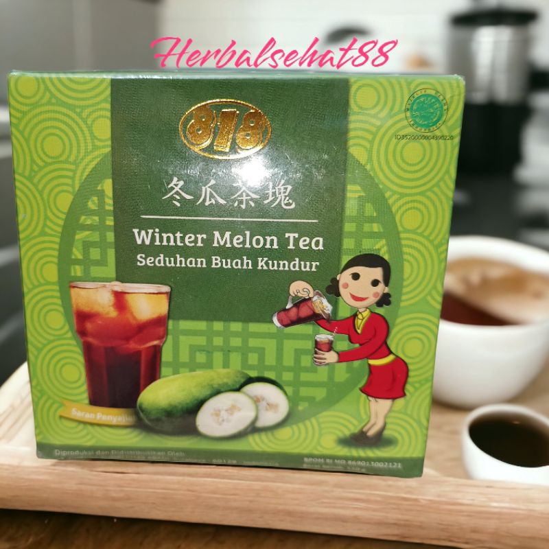 

wintermelon tea 818 / seduhan buah kundur / minuman untuk panas dalam/ 1kotak isi 4 potong/