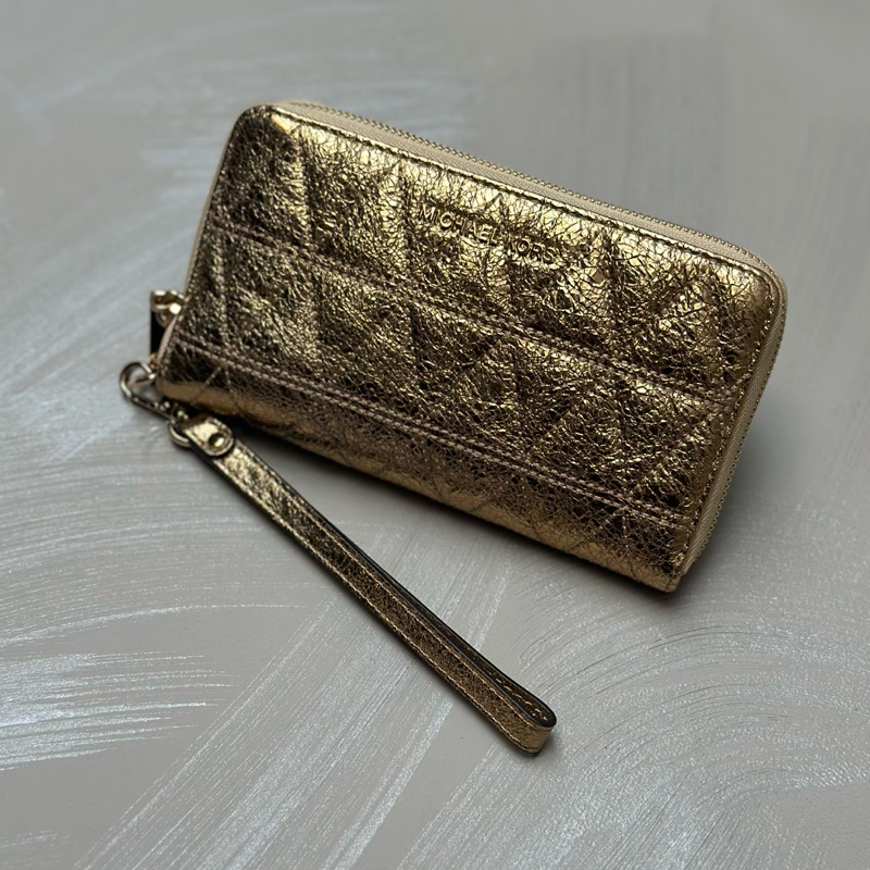 Original Michael Kors Large Wristlet Flat Multifunction Leather Wallet