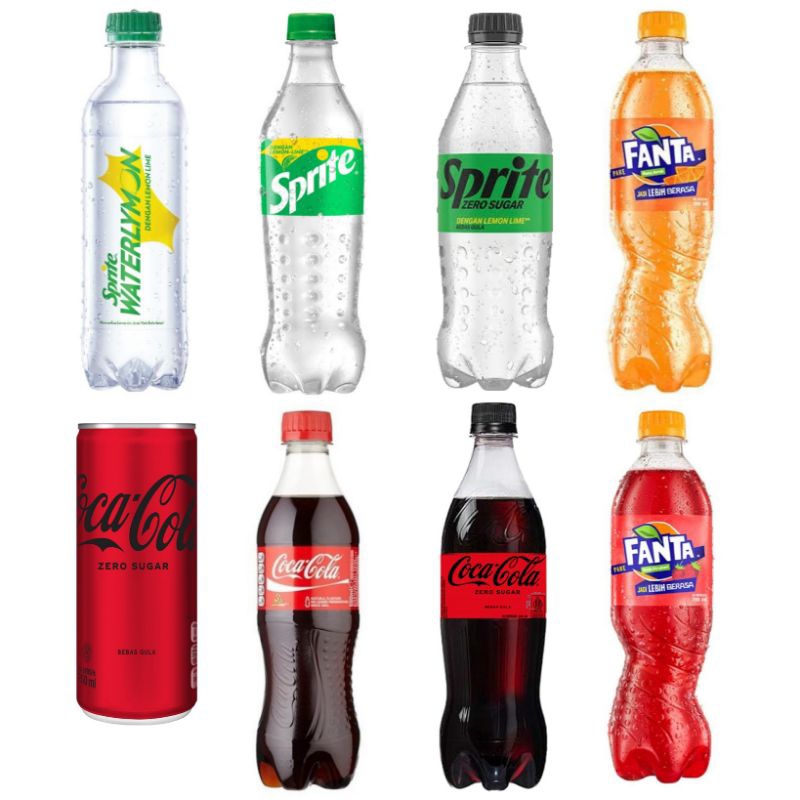 (instant saja) Coca-Cola Sprite Fanta minuman bersoda besar kecil