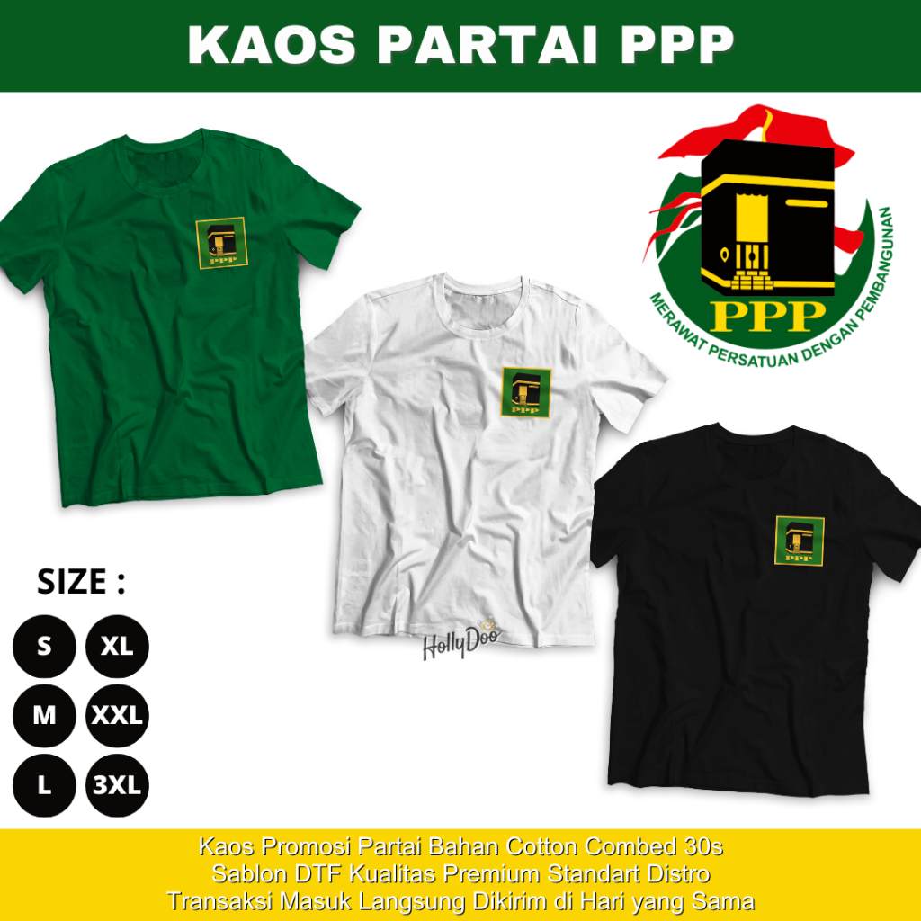 Kaos Partai Persatuan Pembangunan Baju Logo Kampanye Partai PPP