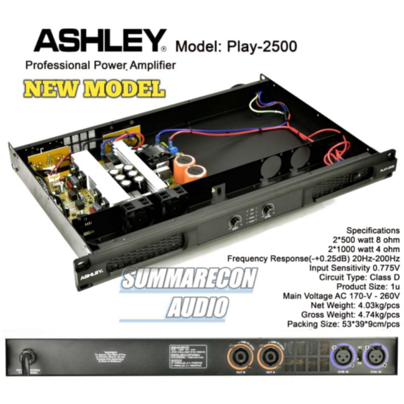Power Ashley Play 2500 Original Power Amplifier Ashley