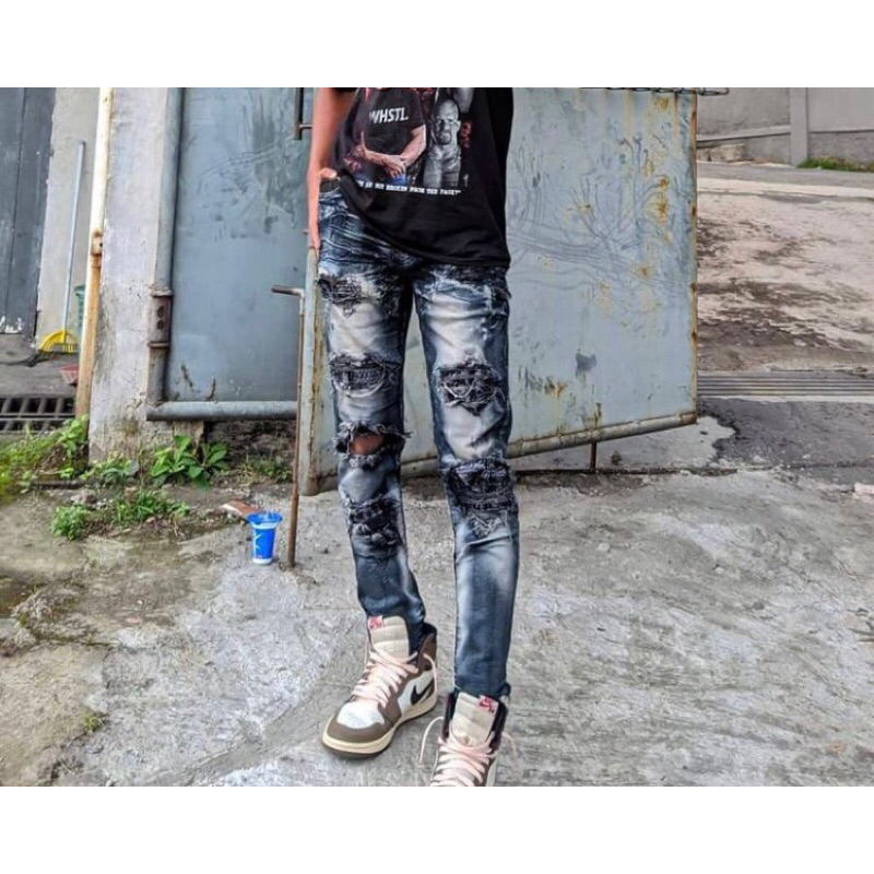 denimitup hamjeansku m1 batik patch grey