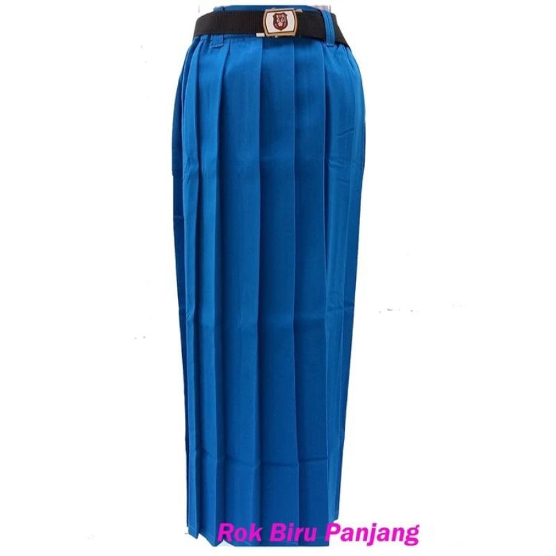 Rok Tk Rok rempel biru panjang bahan drill