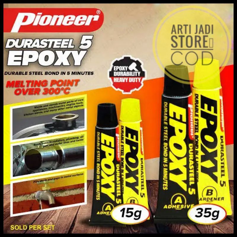 Lem Besi Epoxy PIONEER Durasteel Tahan Panas Knalpot 300°celcius