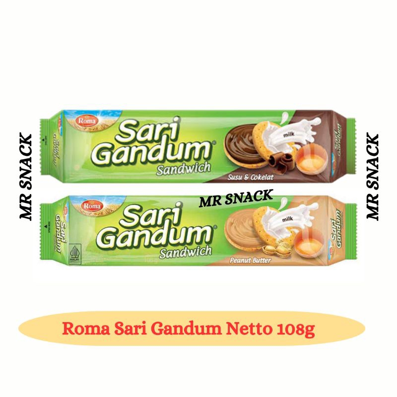 

ROMA SARI GANDUM KRIM COKELAT | ROMA SARI GANDUM KRIM KACANG Netto 108g