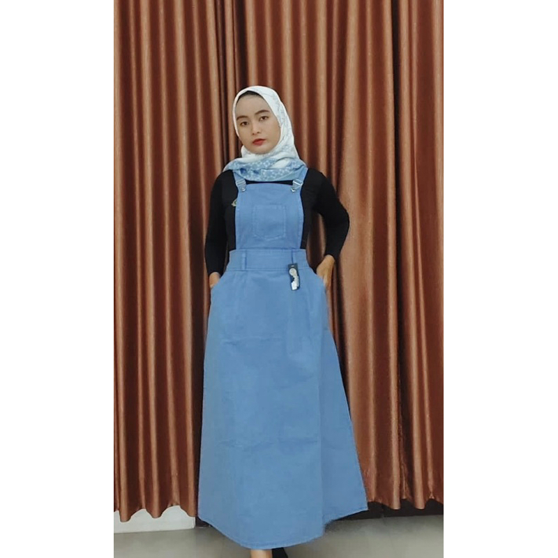 OVER ALL ROK OVERALRetria Overall Rok Jeans Wanita - Jumpsuit Jeans Wanita Hijab - Overall Jeans Ter