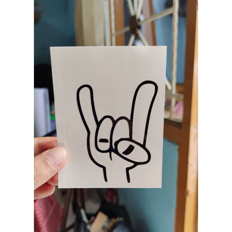 stiker tangan metal custom cutting stiker murah