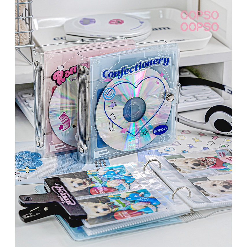 Oopsday RosyPosy American Retro CD Collect Book Binder Album Photocard Tempat Foto 2 Ring