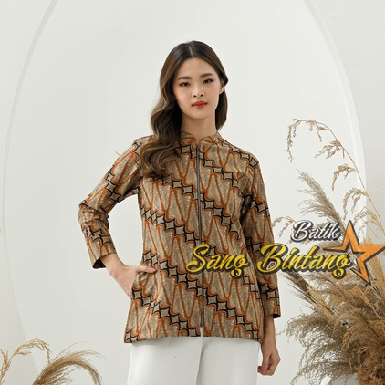 Batik Cewek Blouse Batik Full tricot baju jumbo Premium blus Atasan Anak Muda Wanita blouse Lengan P