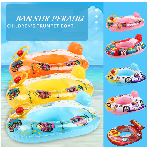 Ban Renang  Pelampung  Anak Stir Boat  Perahu Karakter Ikan Mobil Balap