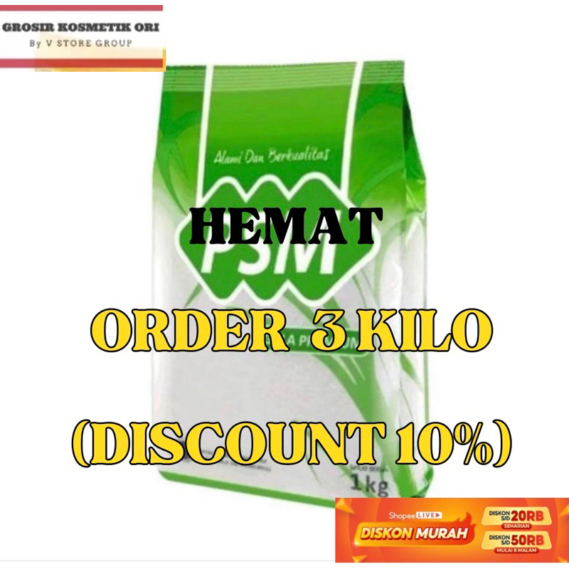 

GULA PASIR PREMIUM PSM 1KILO SUDAH SNI DAN HALAL