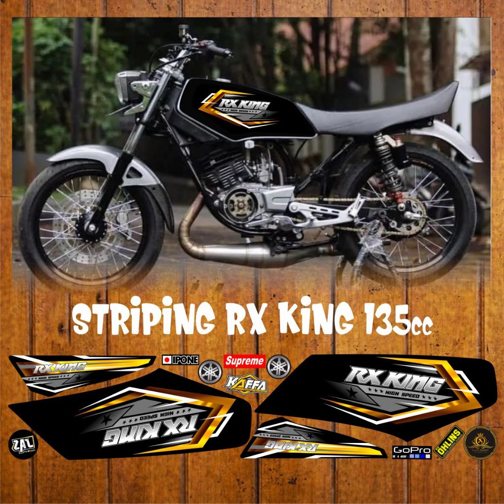 Striping Variasi Motor Rx king Sticker Style Racing Decal Custom List Gold