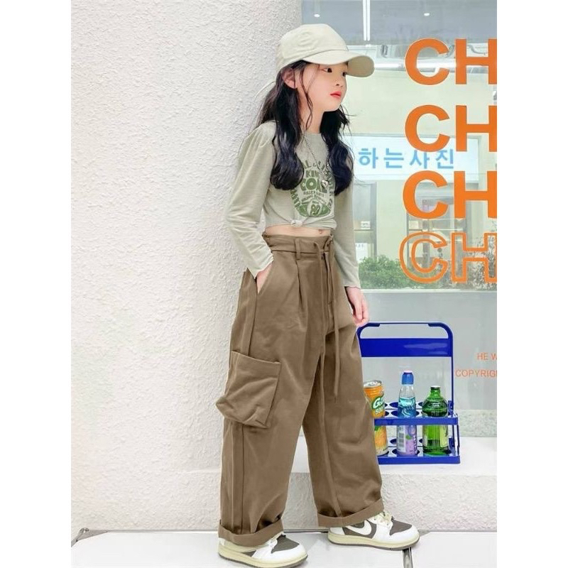 CELANA PANJANG CARGO ANAK PEREMPUAN usia 7-12 thn