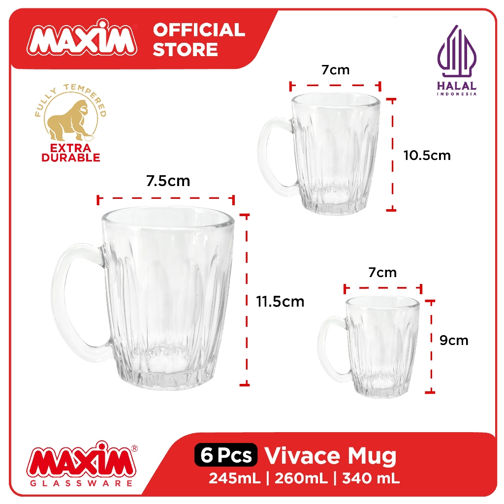 Maxim Gelas Kaca Besar Lusinan 6pcs 260ml