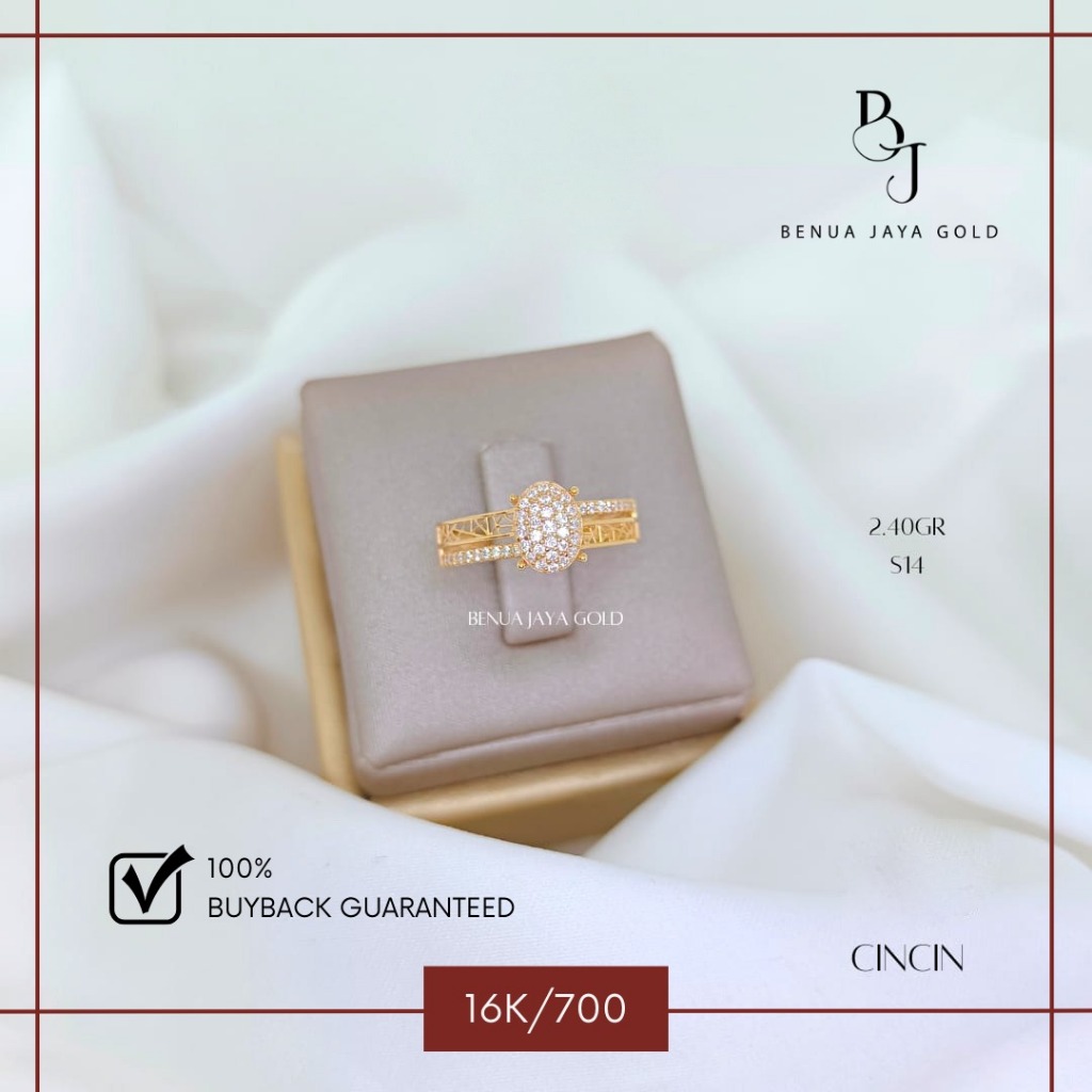 Cincin Fashion Diamond Look Emas 16K/700