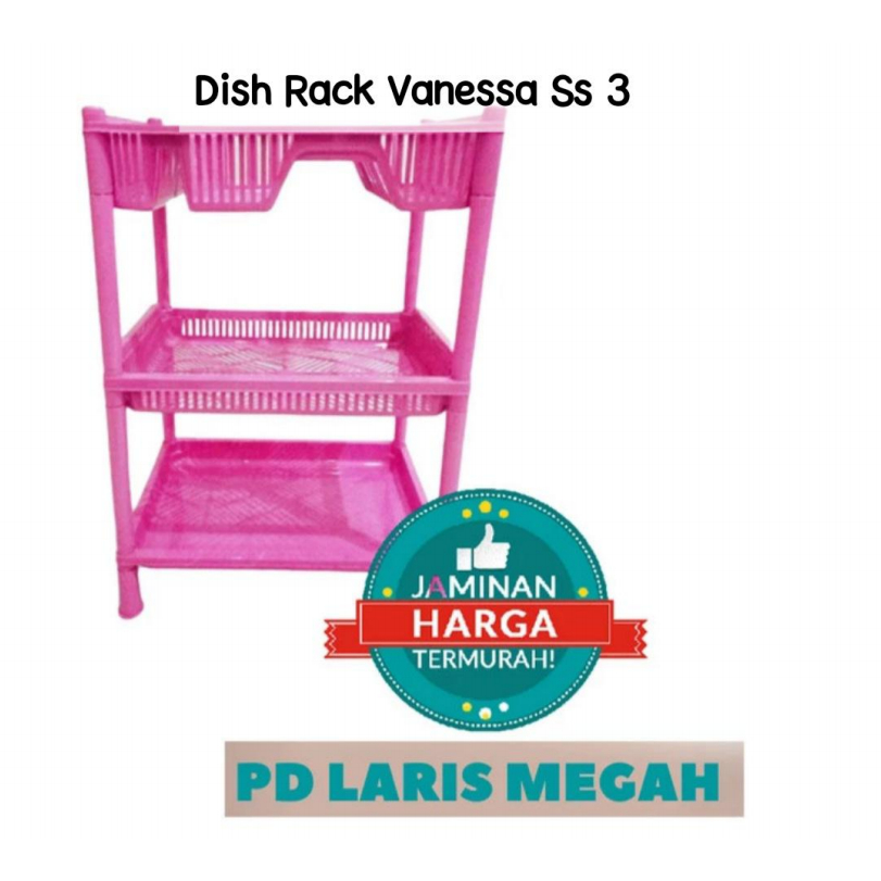Rak Cuci Piring Plastik / Rak Cuci Piring Plastik Susun 3 Rsok / Dish Rak Vanessha SS 3