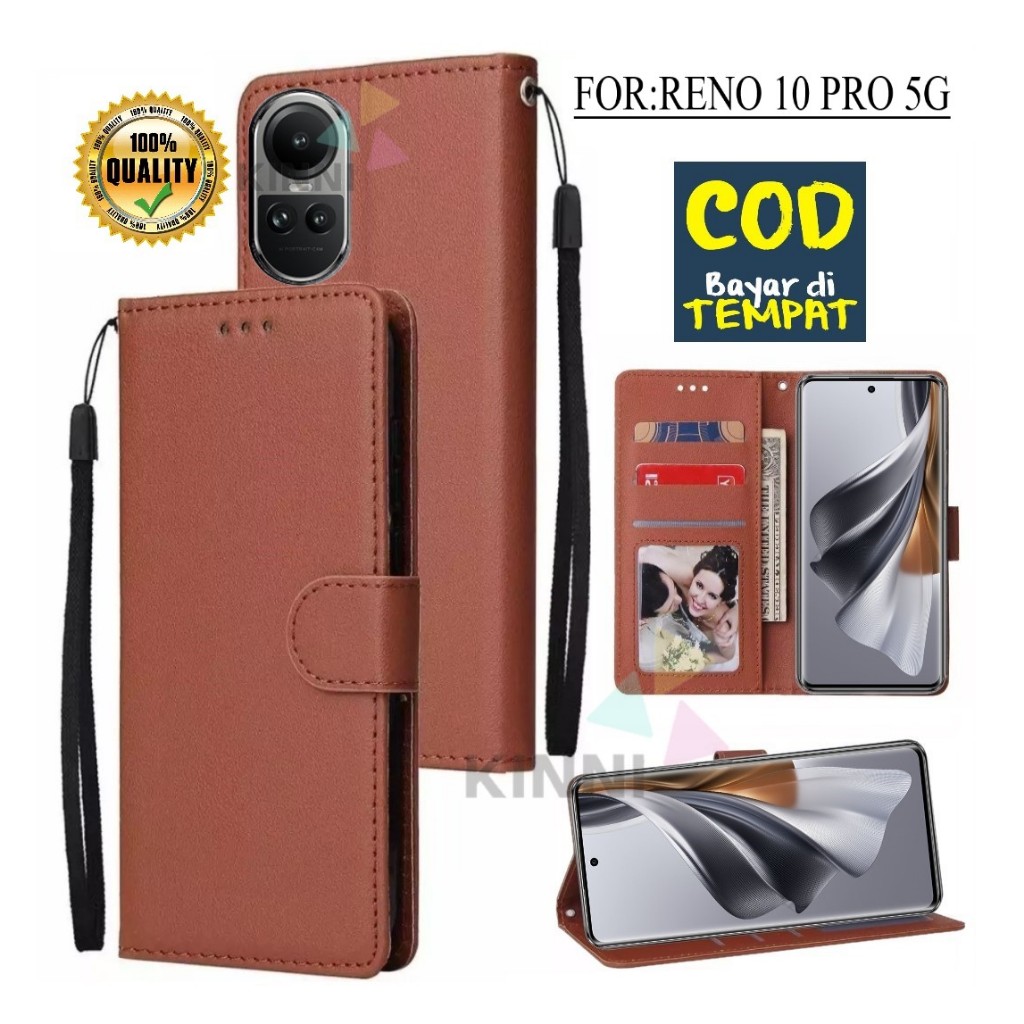 Case Oppo Reno 10 Pro 5G Wallet Case Kulit - Casing Dompet Case Wallet Leather Flip Case Untuk Oppo 