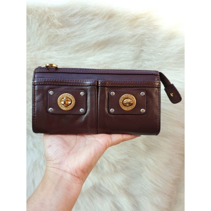 Dompet Panjang Wanita Marc By Marc Jacobs Coklat Kulit Asli