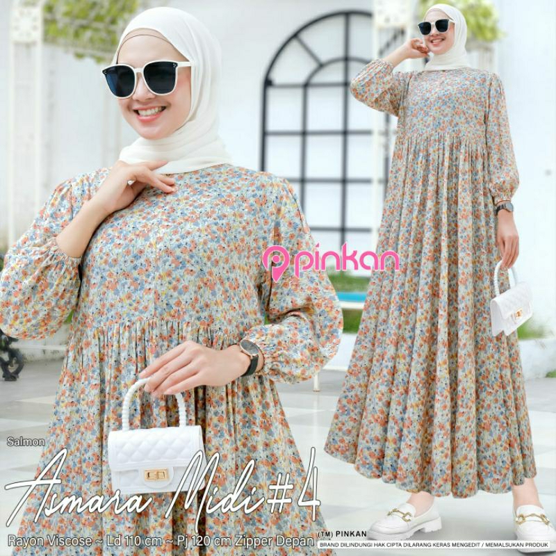 jelita midi#6 // Asmara midi#4 berlabel PINKAN // midi dress Motif Bunga Busui