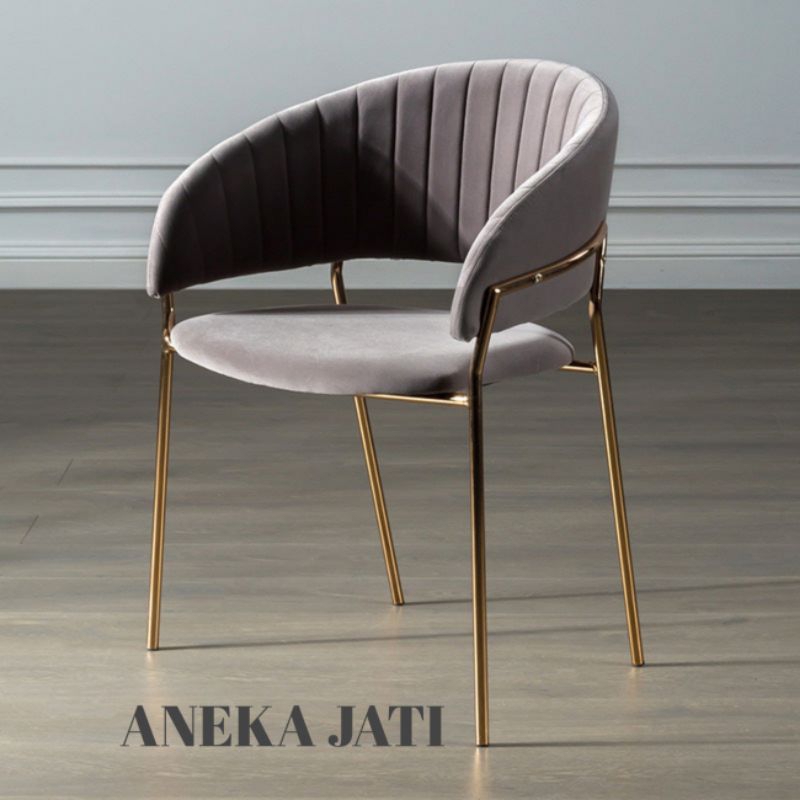 kursi cafe minimalis stainless besi gold